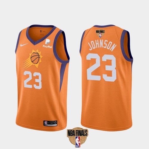 Men's Phoenix Suns #23 Cameron Johnson 2021 Orange Statement Finals Basketball Swingman Stitched Jeresy Men's Phoenix Suns #23 Cameron Johnson 2021 Orange Statement Finals Basketball Swingman Stitched Jeresy